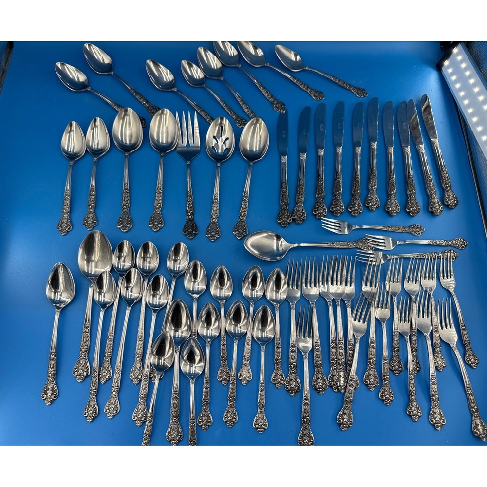 Vtg 63 Versailles Stainless Flatware Japan Pieces Silverware Forks Spoons Knives